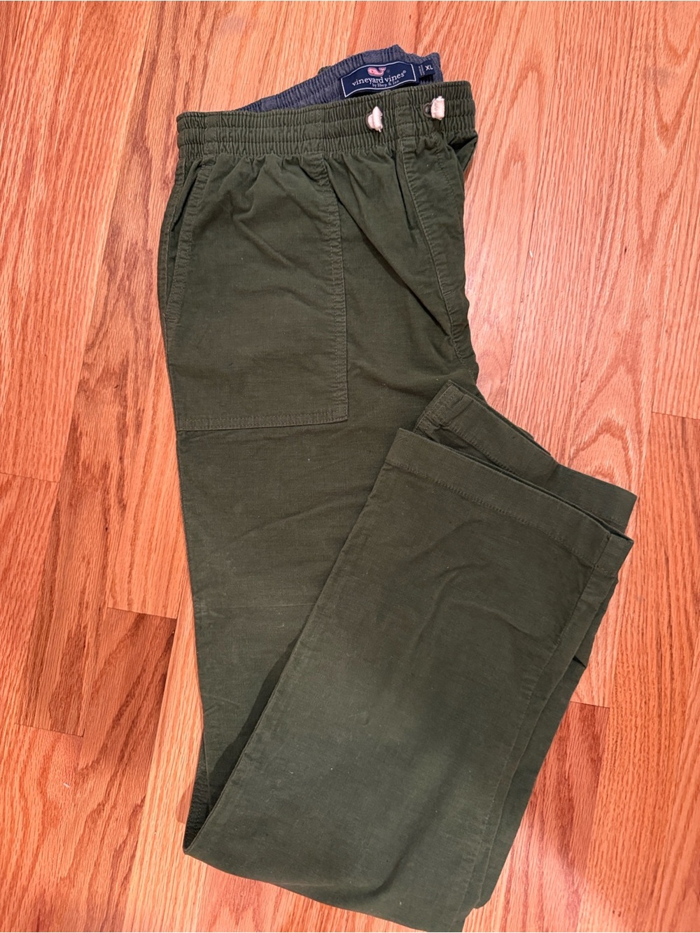 Vineyard Vines Men's Olive Corduroy Drawstring Pants